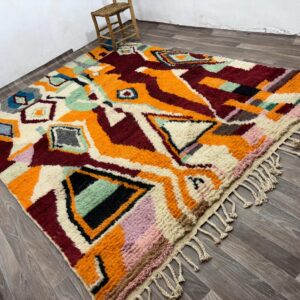 Berber Handmade Colorful Abstract Carpet Boho Area Rug