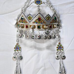 Berber Taounza Amazigh Plated Silver Enamel Tribal Crown Jewelry Headband