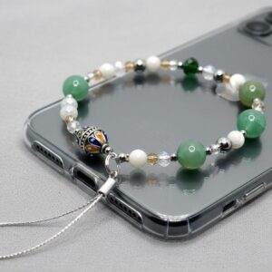 Amazigh Kabyle Natural Stone and Enameled Bead Phone Bracelet
