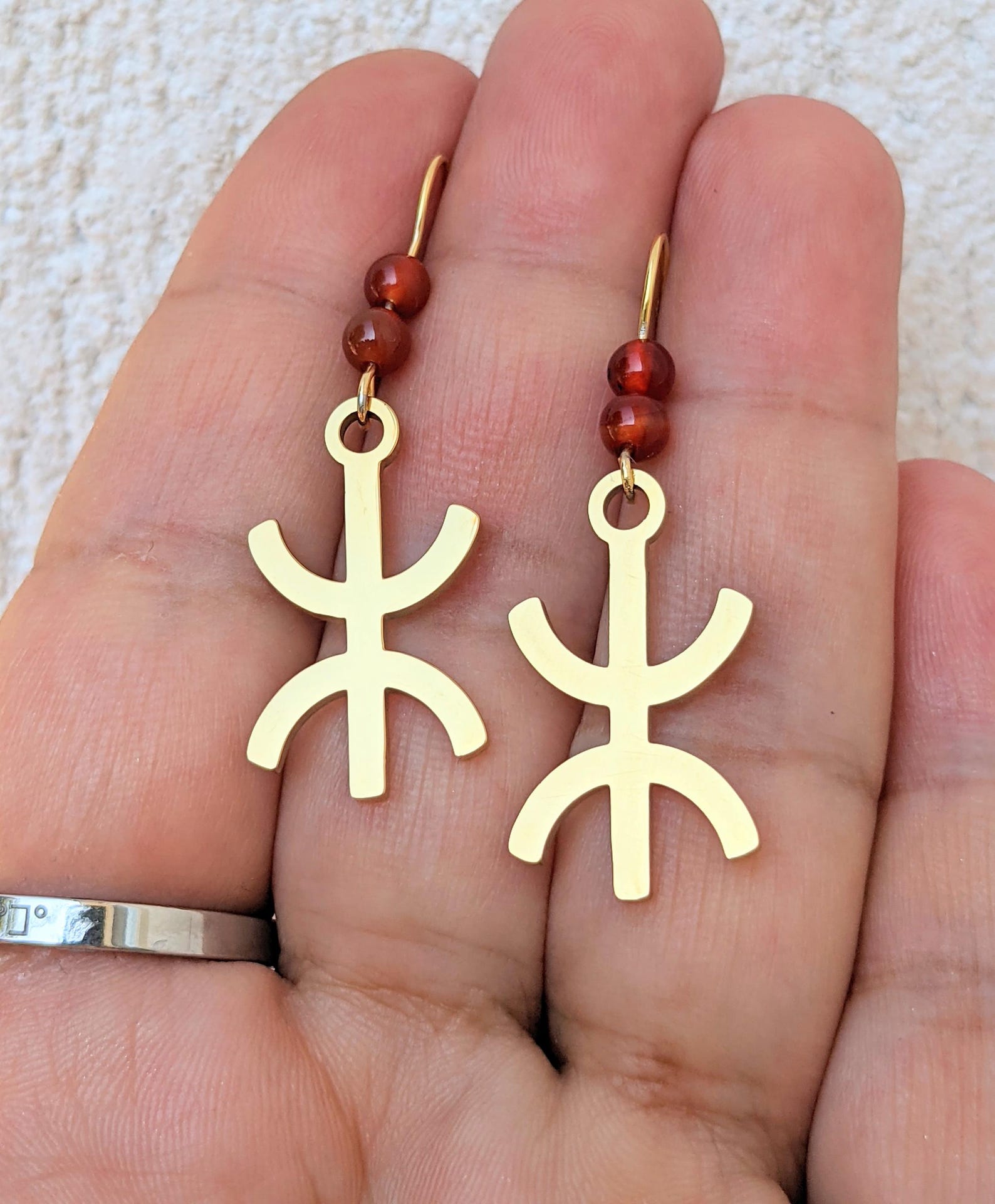 Amazigh Boucles d oreilles YAZ tifinagh acier inoxydable