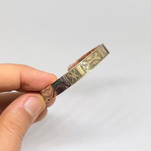 Handmade Amazigh Berber Tuareg Engraved Adjustable Brass Bangle Bracelet