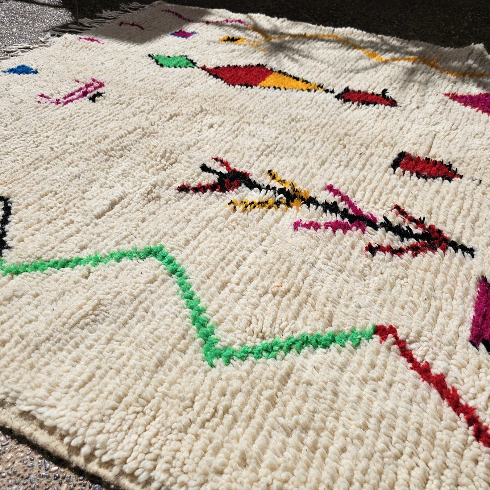 Berber Handmade Vintage Wool Boho Area Rug Neutral Decor