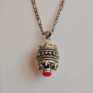 Amazigh Kabyle Berber Silver-Tone Enamel Pendant Stainless Steel Necklace