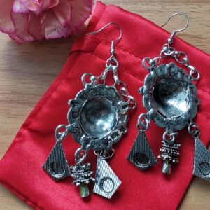 Traditional Kabyle Amazigh Berbères Three-Charm Handmade Dangle Earrings