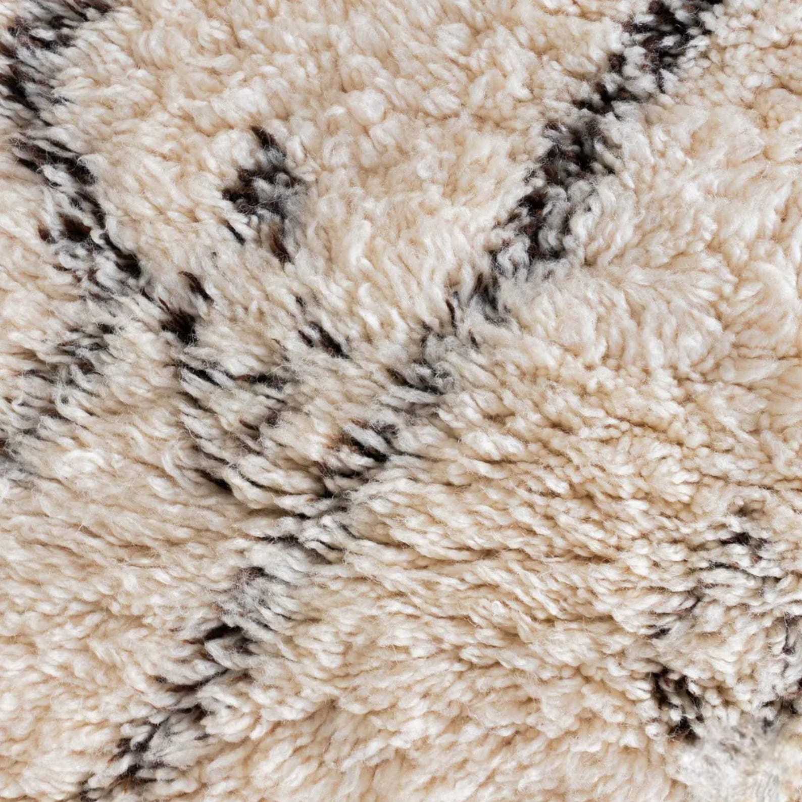 Berber Handmade Ivory Black Geometric Wool Area Rug