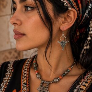 Berber Sterling Silver Jewelry Handmade Triangle Boho Earrings