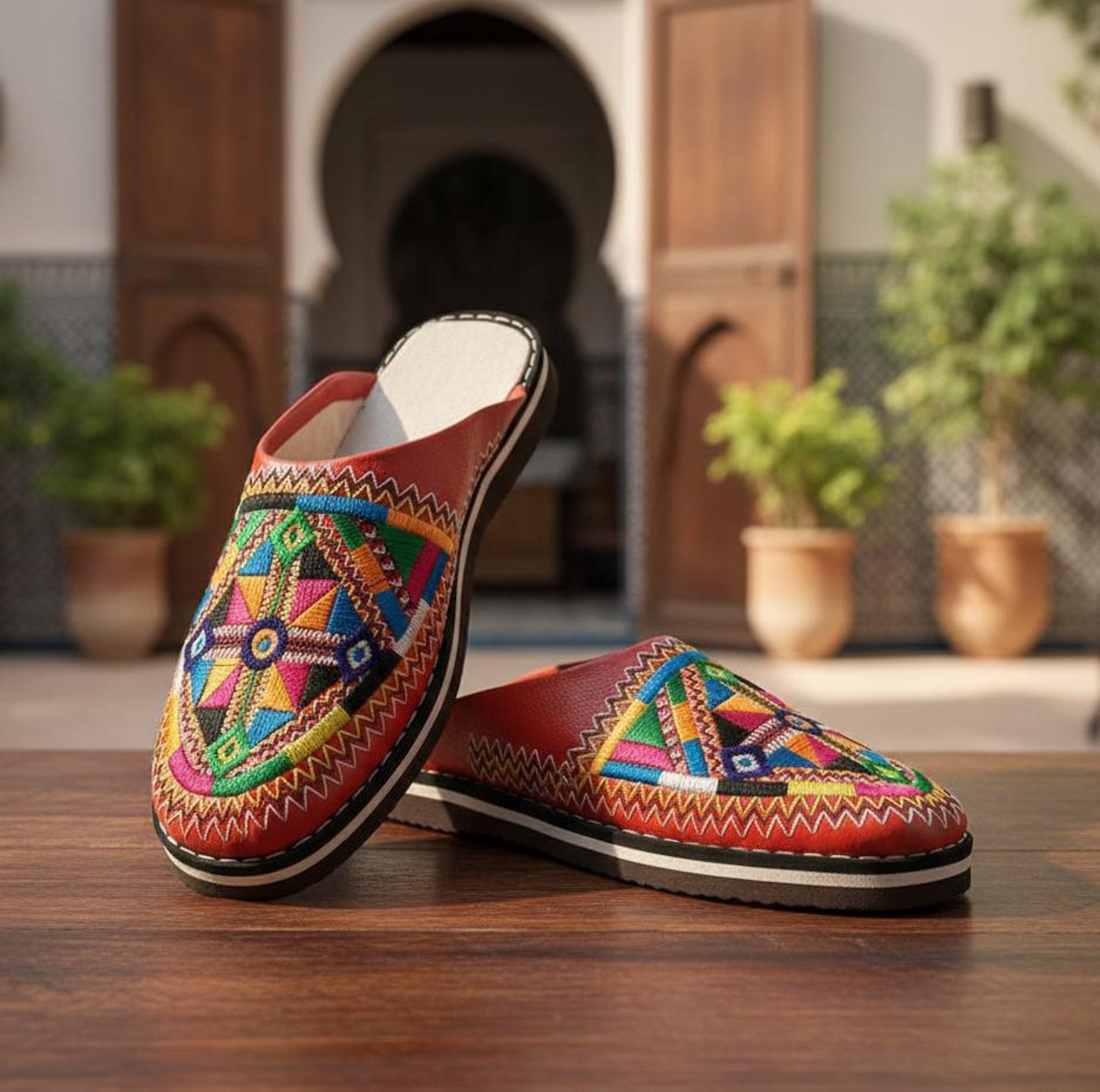 Berber Authentic Adouko Babouche Handmade Leather Babouche Shoes