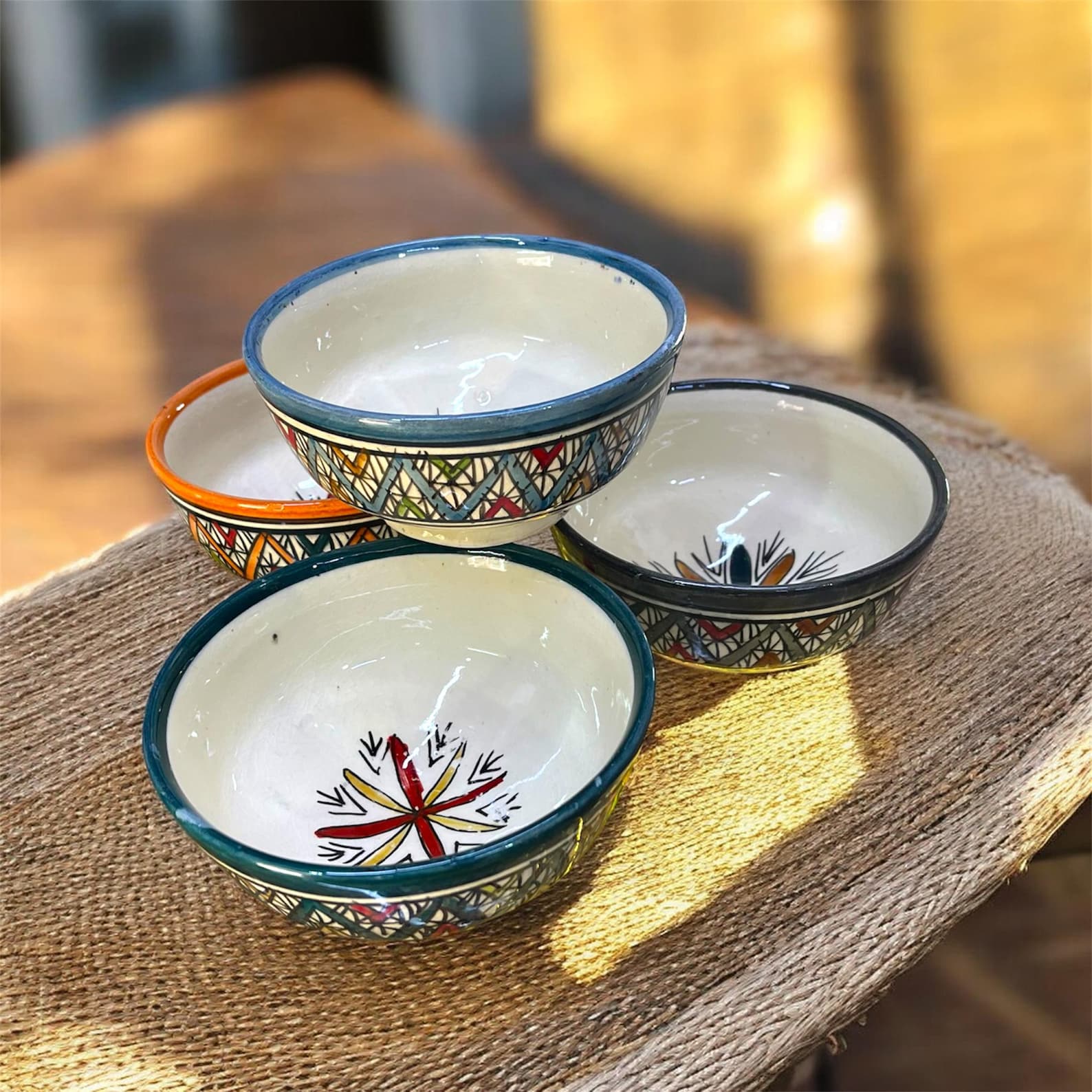 Amazigh Handmade Ceramic Traditional Pottery Hand Painted Bowl