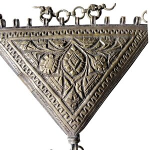 Berber Antique Hand Engraved Silver Alloy Amulet Necklace