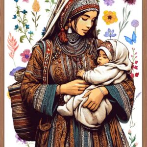 Amazigh Berber Woman Art Print Digital Illustration Download Bracelet