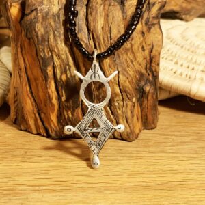 Amazigh Tuareg Symbol Pendant Necklace With Leather Cord
