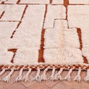 Berber Custom Design Wool Neutral Geometric Living Room Rug