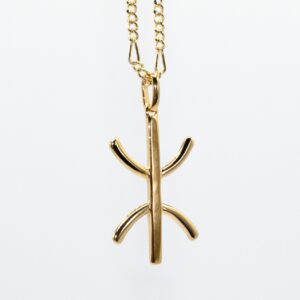 Amazigh Collier Pendentif Yaz Z Free Plaqué Or 3 microns 9 carats