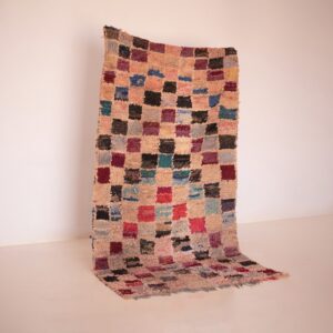 Amazigh Boujaad Vintage Cotton Knotted Tribal Design Rug