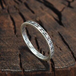 Berber Yaz Symbol Solid 925 Silver Band Ring