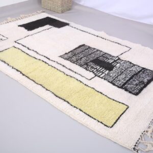 Custom Amazigh Berber Ivory Geometric Natural Wool Living Room Rug