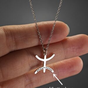 Berber Silver Symbol Pink Necklace - Gold YAZ