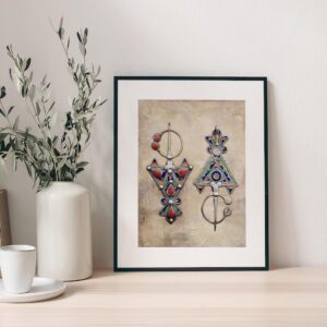 Amazigh Berber Kabyle Heritage Art Print Traditional Algerian Jewellery Fibula