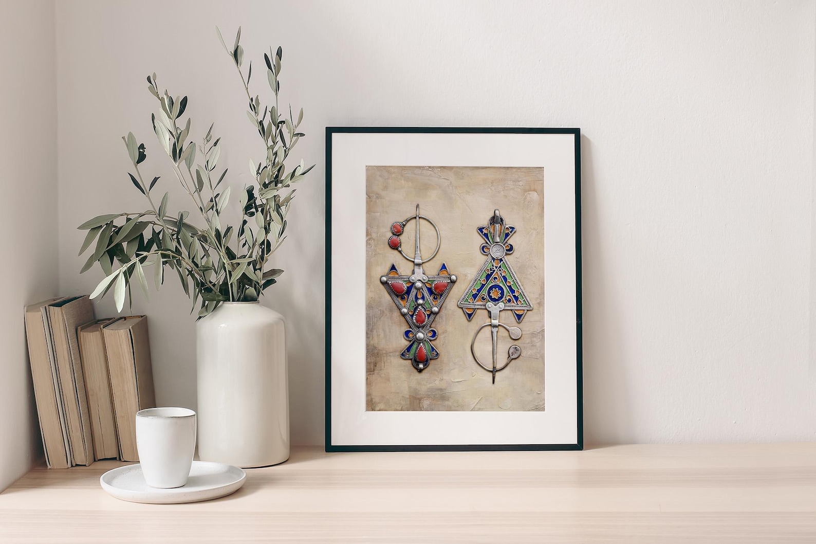 Amazigh Berber Kabyle Heritage Art Print Traditional Algerian Jewellery Fibula