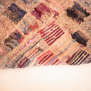 Amazigh Boujaad Vintage Cotton Knotted Tribal Design Rug
