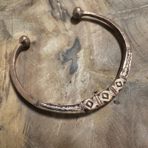 Berber Handmade Copper Bracelet with Traditional Engravings Armreif