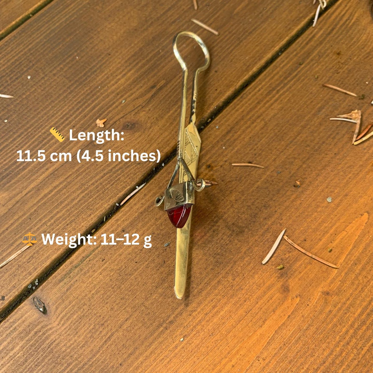 Berber Handmade Tuareg Engraved Metal Red Stone Bookmark