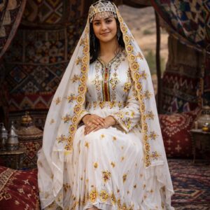 Berber Handmade Souss Dress Set With Tiara Cape