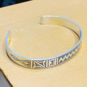 Amazigh 925 Sterling Silver Hand Engraved berbère Bracelet
