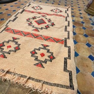 Berber Cream Handmade Geometric 100x50 cm Small Rug