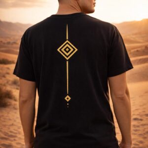 Amazigh Sigil T-Shirt Heritage Gold Graphic Tee Black