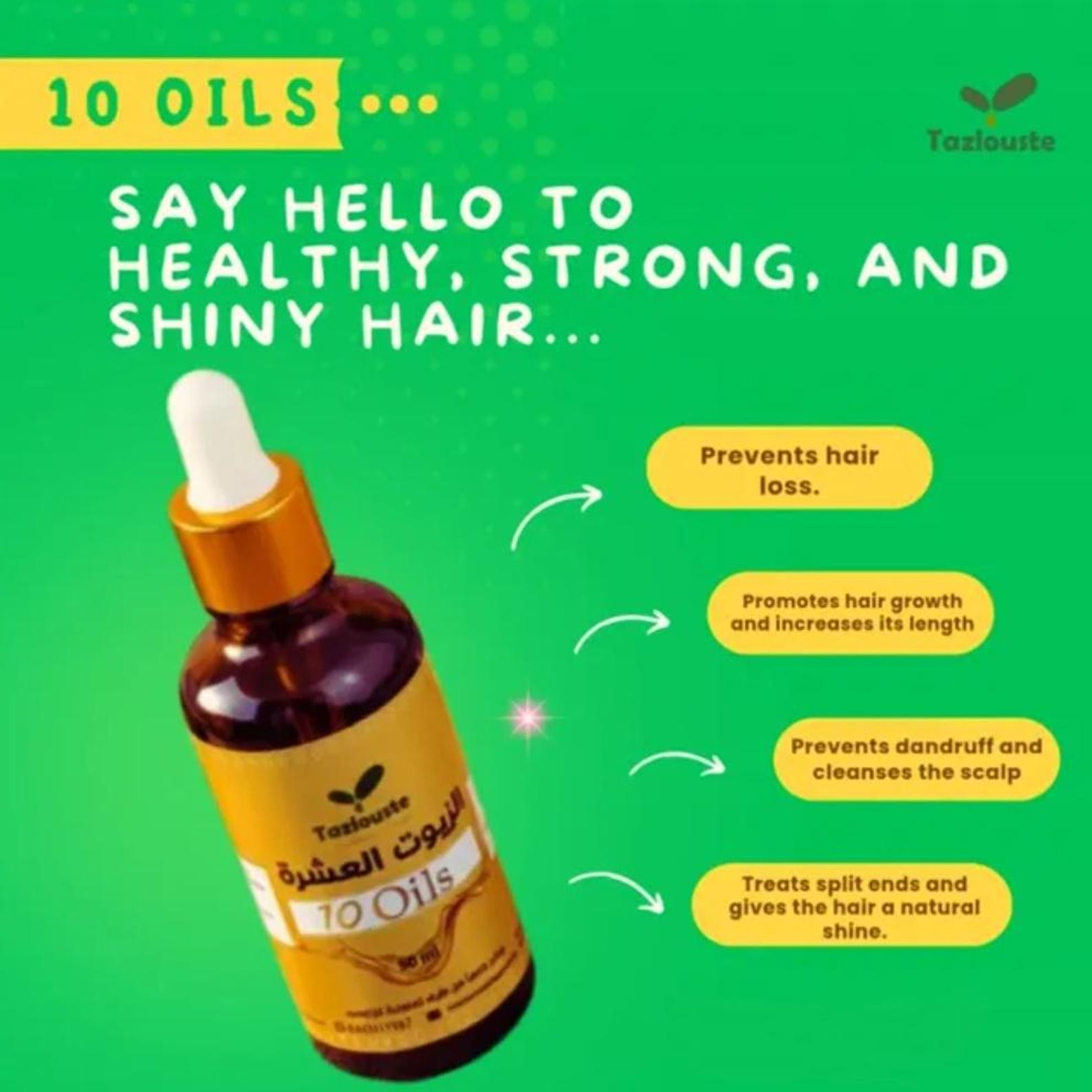 Amazigh 10 Oils Herbal Blend Hair Oil for Natural Care