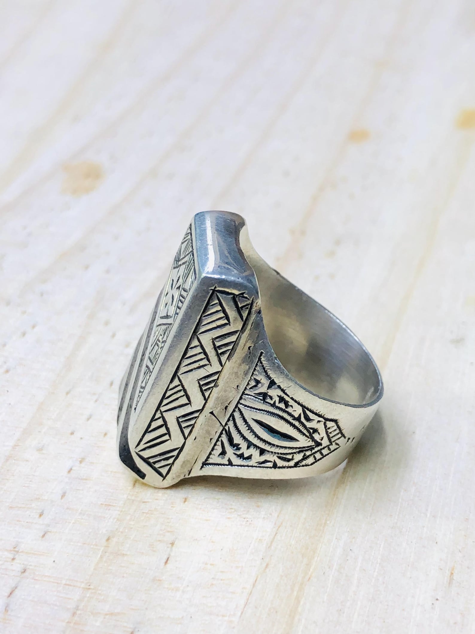 Amazigh Gravure amazighe Ring Silver Tribal Touareg Berbère