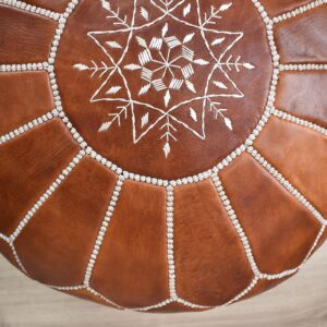 Amazigh Vegetal Soft Leather Handmade Delivered stuffed Pouf