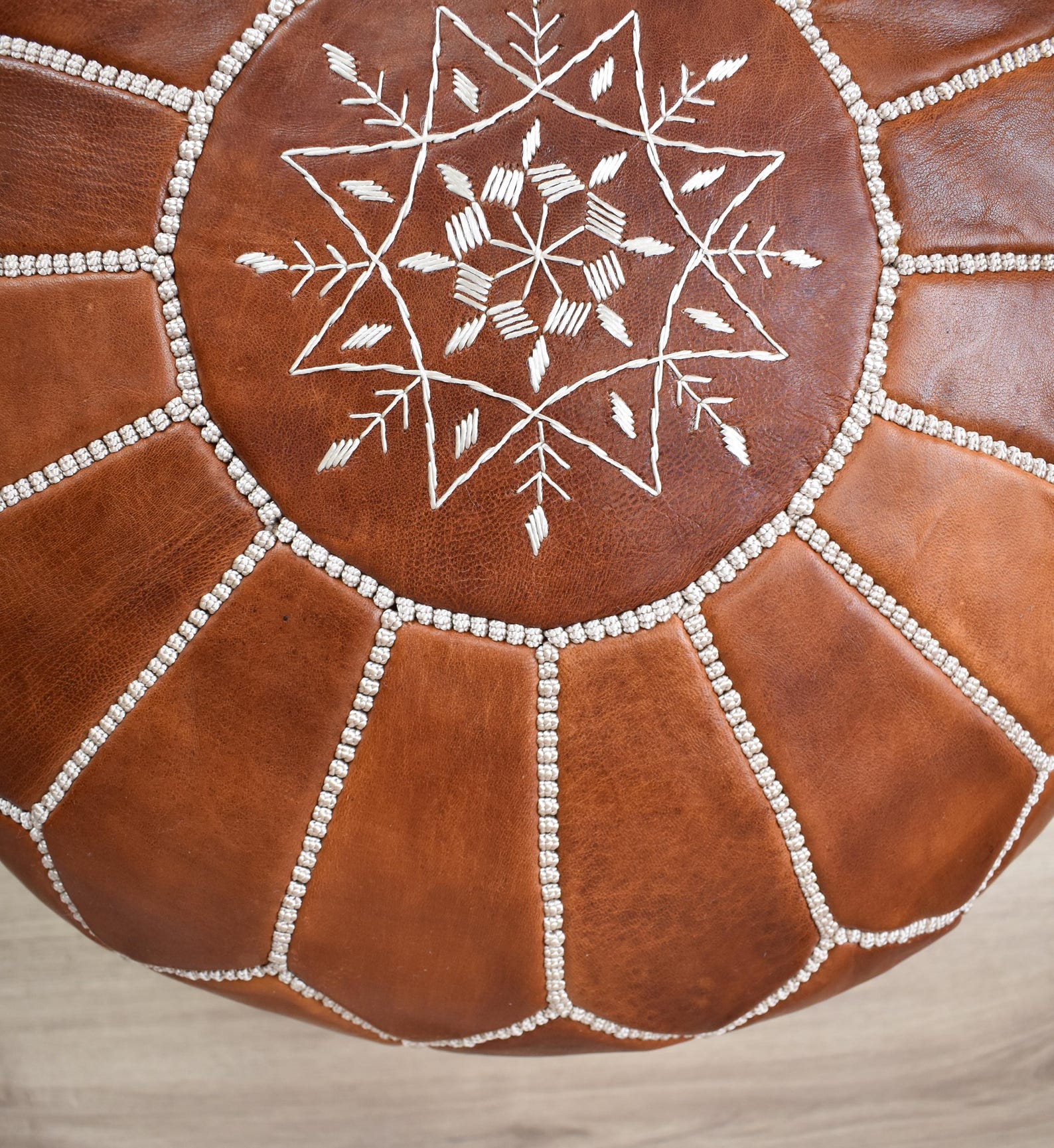 Amazigh Vegetal Soft Leather Handmade Delivered stuffed Pouf