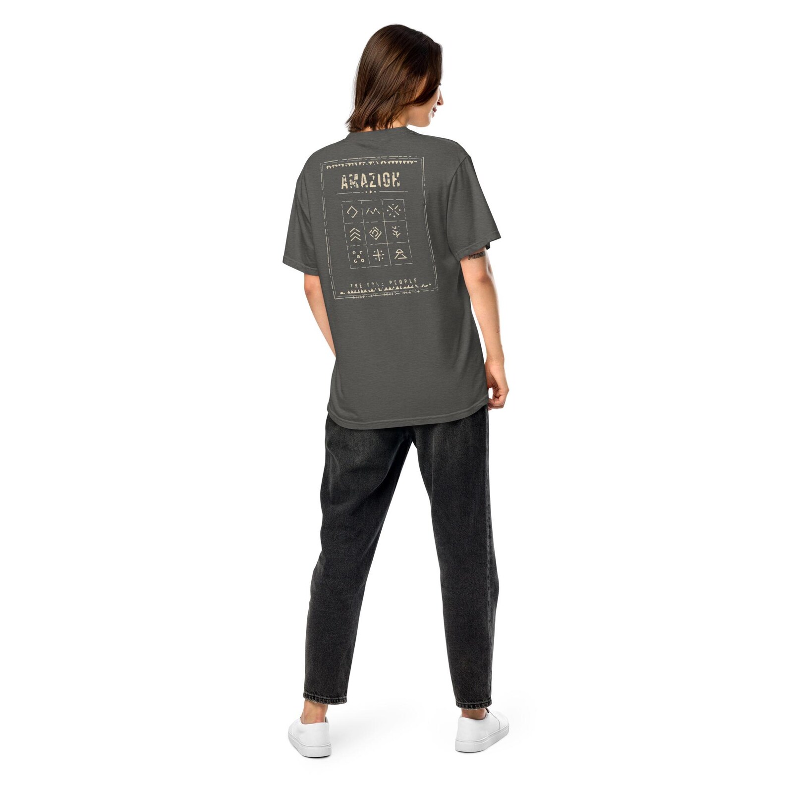 Berber T-Shirt Black Silver Cotton Diamond Eye Tribal