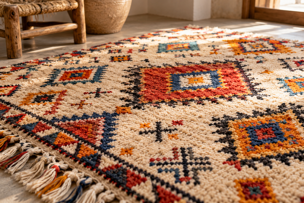 Colorful Azilal style Amazigh rug