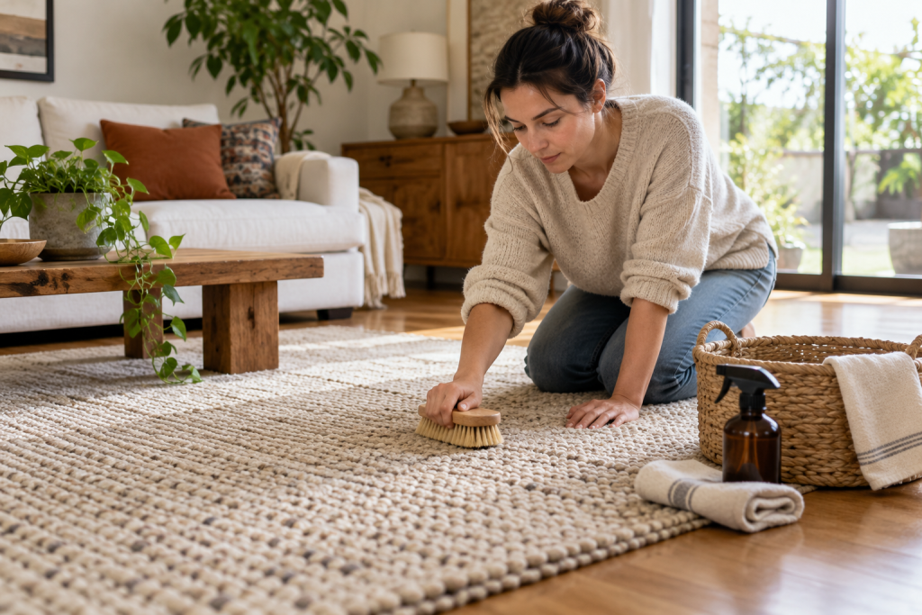 Maintaining a handmade Amazigh wool rug