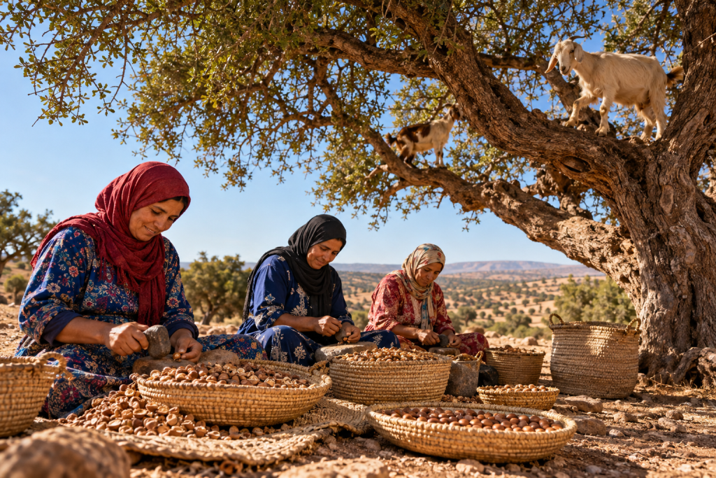 Artisans connected with argan heritage traditions