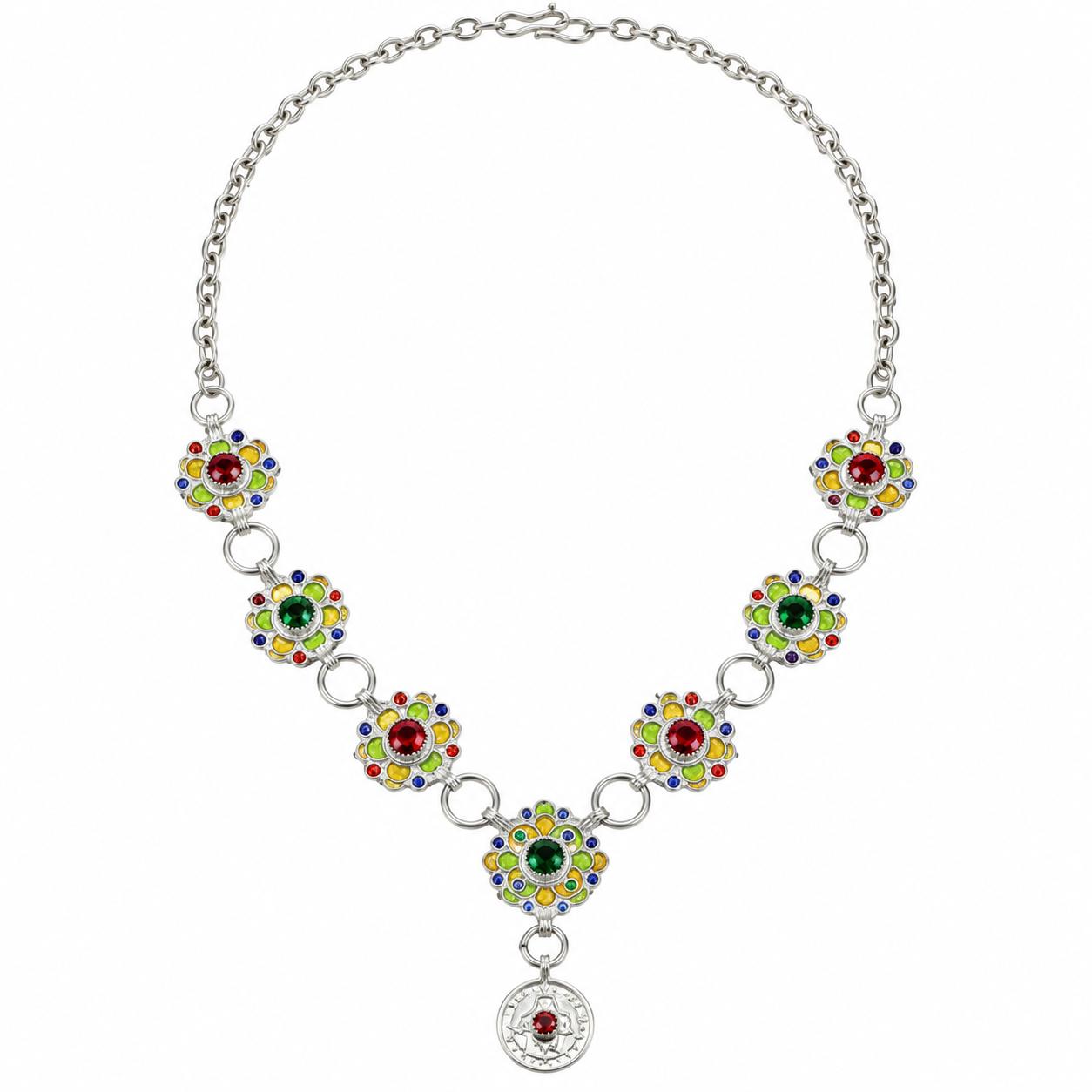 Amazigh 800 Sterling Silver Jewelry Set Necklace Earrings