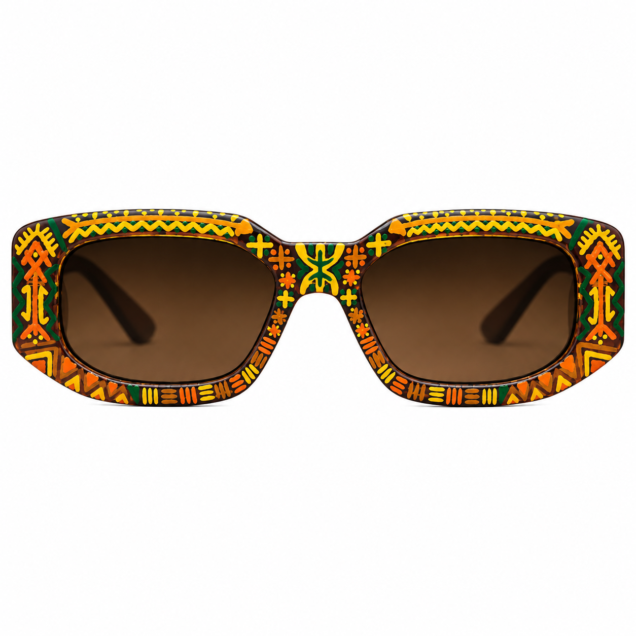 Amazigh Adrar Mountain Hand Painted Sunglasses with Recycled Frames