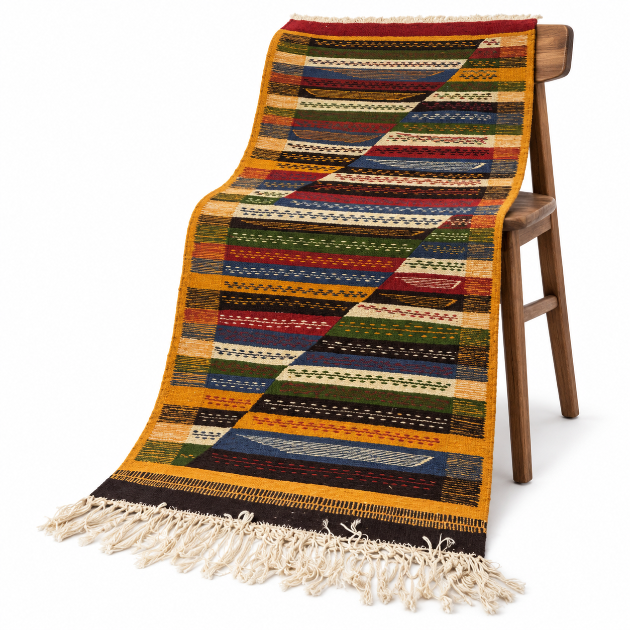 Amazigh Akhnif Berber Handmade Wool Accent Rug for Home Decor