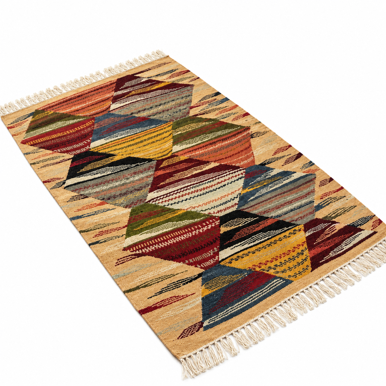 Amazigh Akhnif Berber Wool Accent Rug for Home Decor
