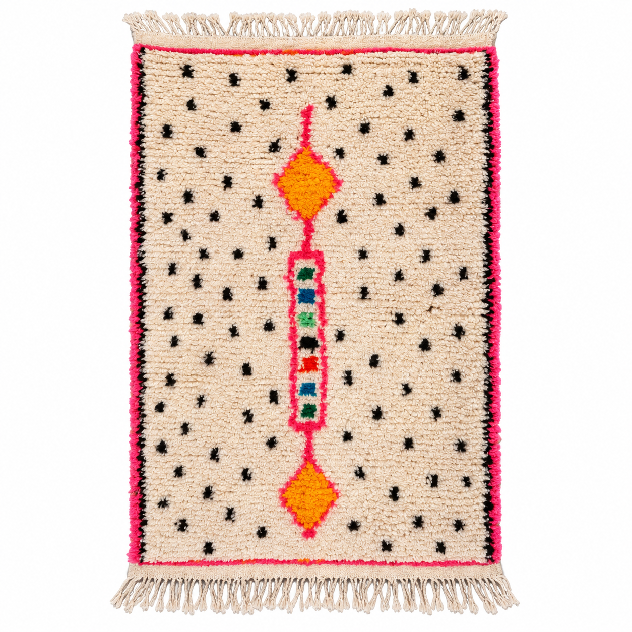 Amazigh Azilal Berber Handmade Wool Rug with Central Motif