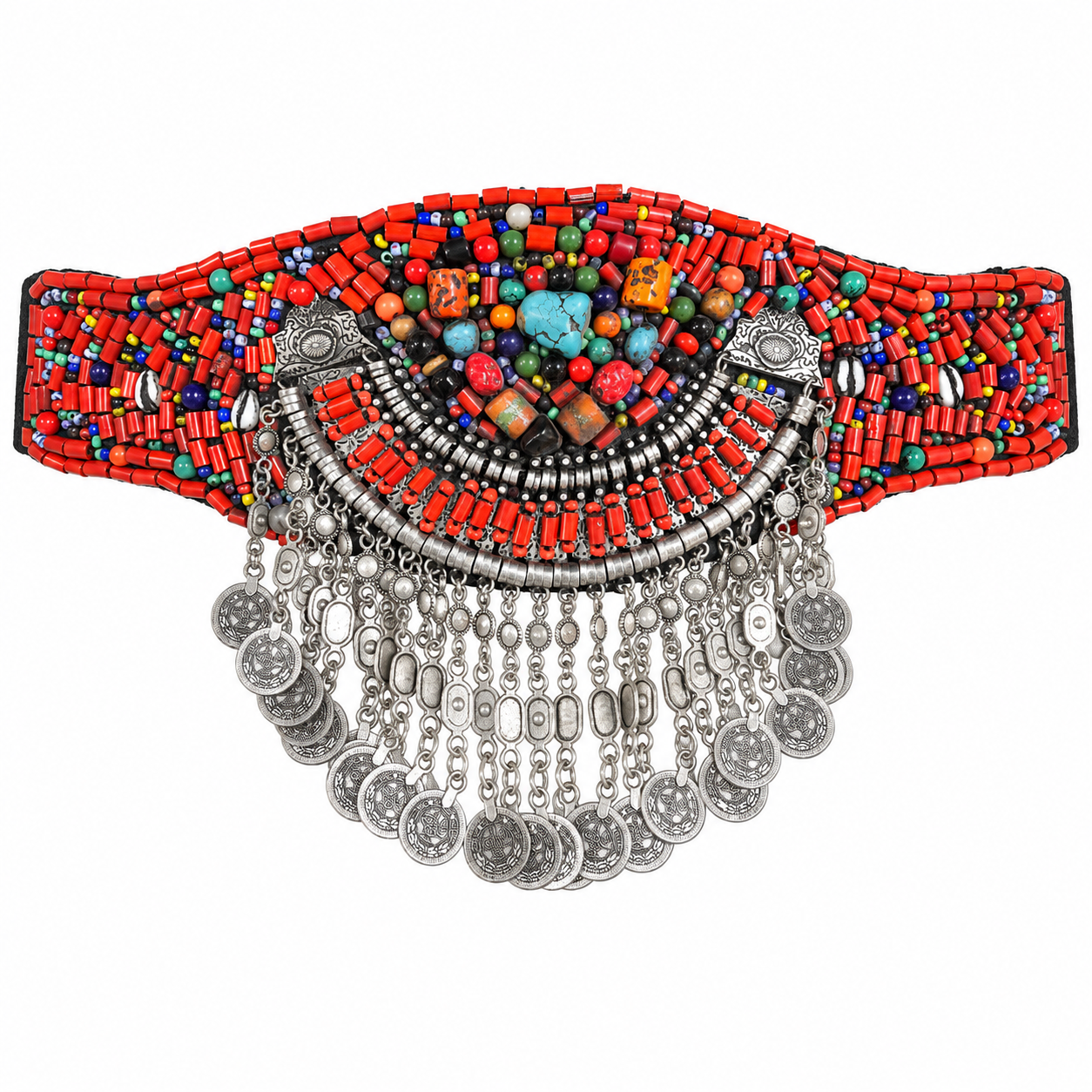 Amazigh Beaded Handmade Traditional Belt with Bohemian Design