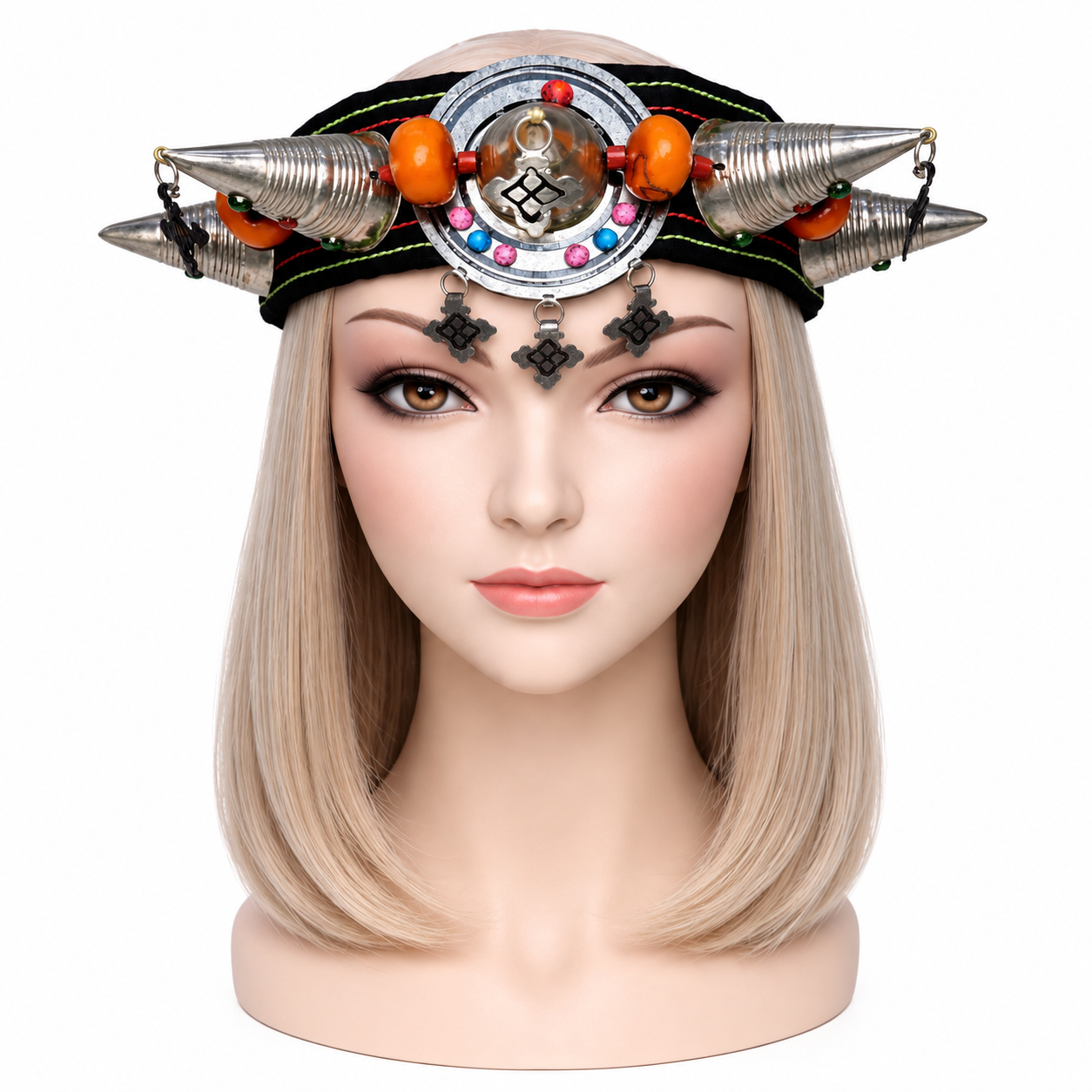 Amazigh Berber Asni Traditional Headband with Handmade Jewelry Design