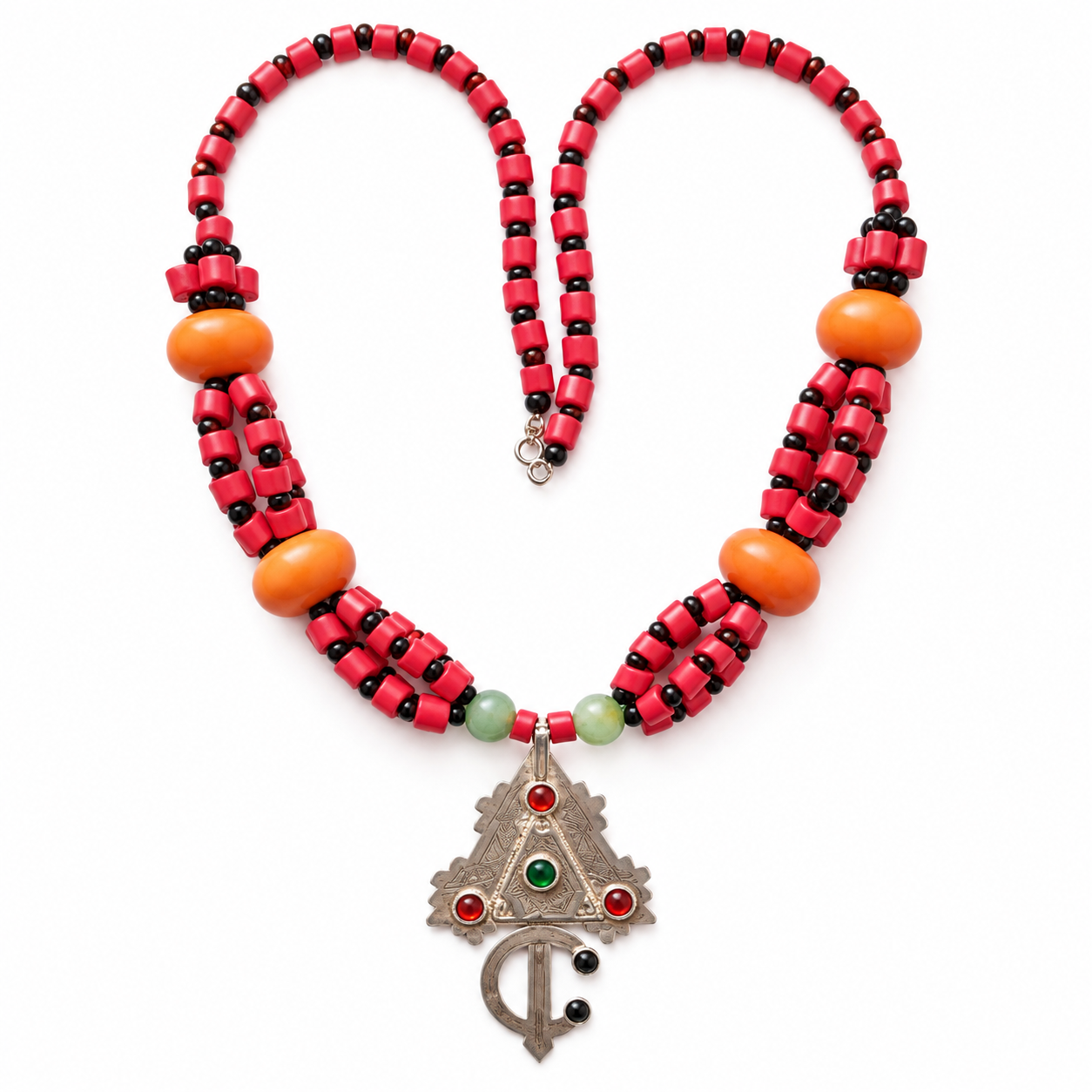 Amazigh Berber Beaded bead Kbayle Pendant Traditional Necklace
