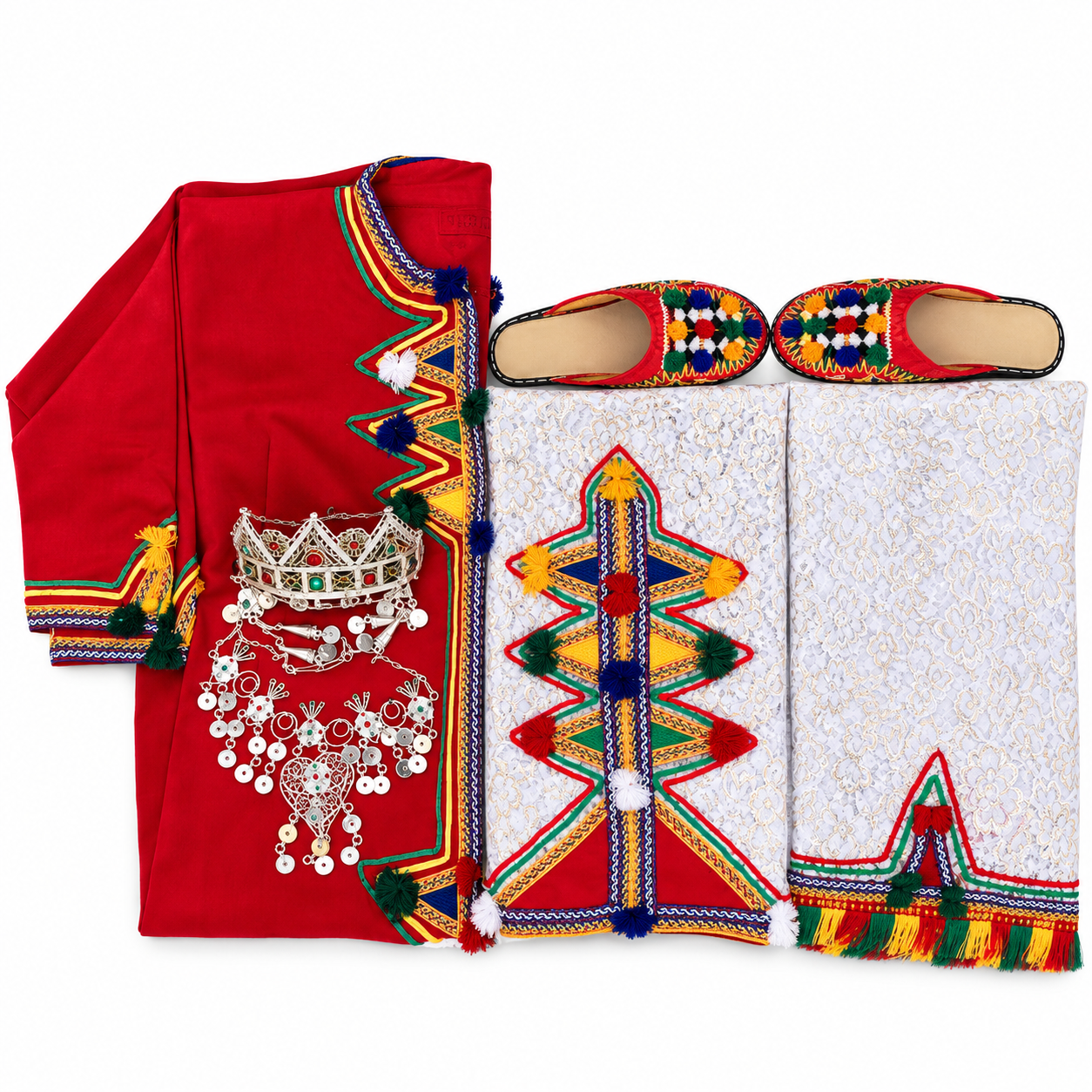 Amazigh Berber Bridal Jewelry Set with Necklace Crown Ensemble