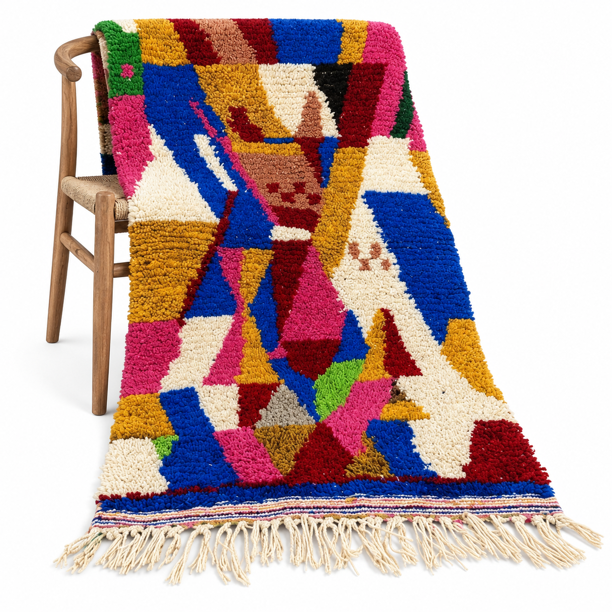 Amazigh Berber Diamond Handwoven Colorful Custom Wool Rug