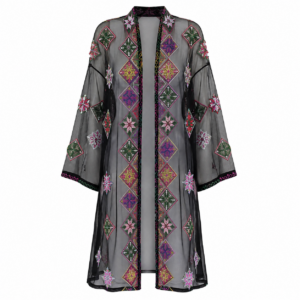 Amazigh Berber Embroidered Kimono-style Sheer Festival Cover Tunic