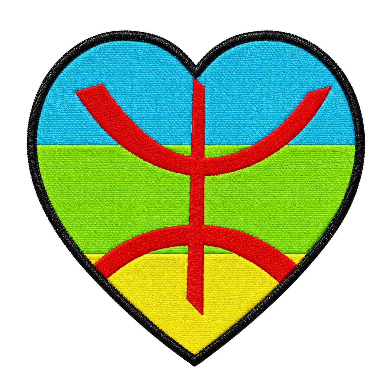 Amazigh Berber Embroidery Flag Heart Multiple Size Digital Download